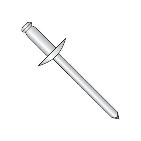 Newport Fasteners Blind Rivet, Large Flanged Head, 3/16 in Dia., 0.575 in L, Stainless Steel Body, 3000 PK 168747